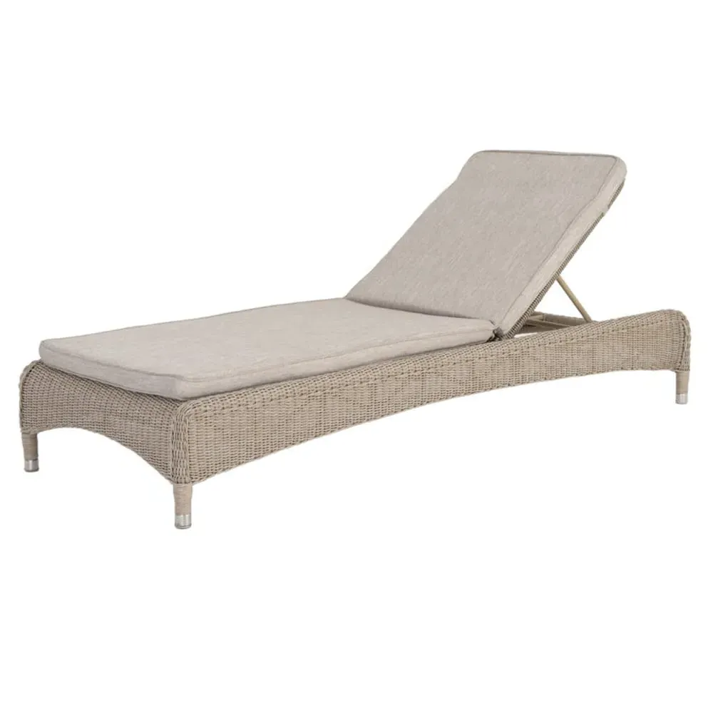 Haverhill Adjustable Garden Sun Lounger - Natural Pistachio, Rattan