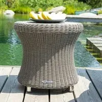 Haverhill Glass Top Garden Side Table - Grey Dusk, Rattan