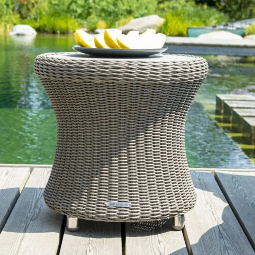 Haverhill Glass Top Garden Side Table - Grey Dusk, Rattan image