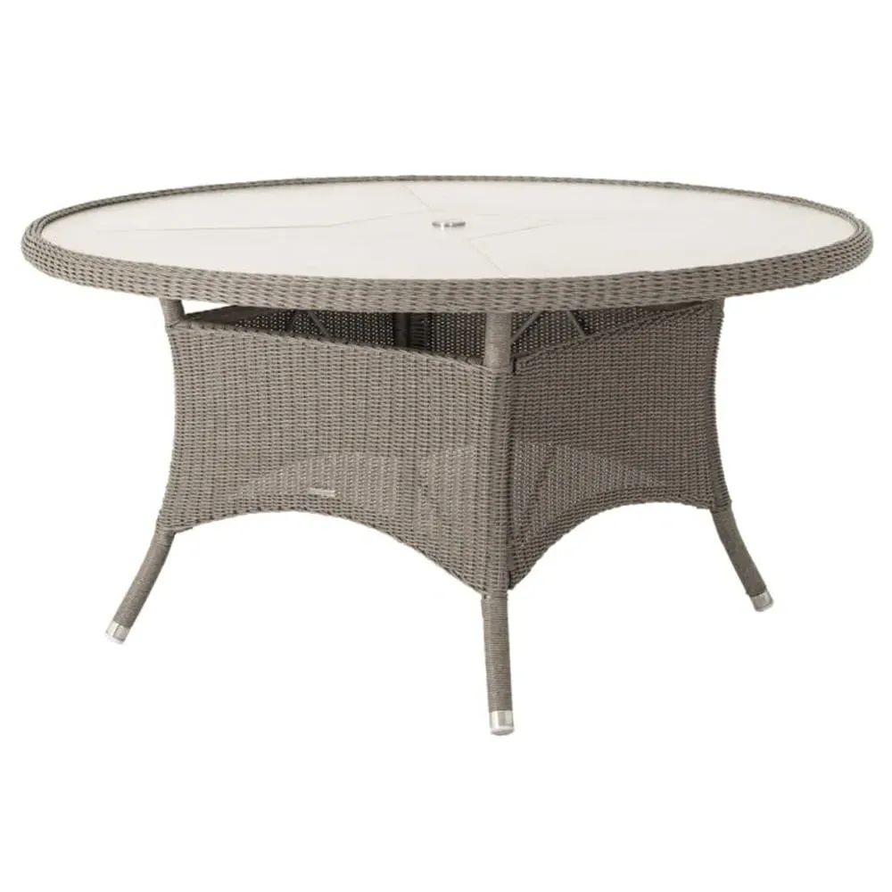 Haverhill Large Round Dining Table - Grey Dusk, Glass