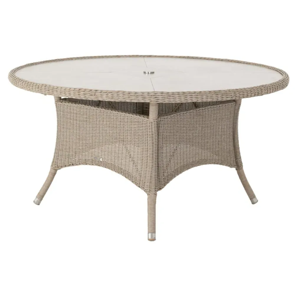 Haverhill Round Dining Table - Natural Pistachio, Glass