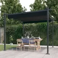 Havro 3m x 3m Garden Gazebo with Retractable Roof - Anthracite