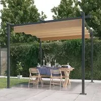 Havro 3m x 3m Garden Gazebo with Retractable Roof - Taupe