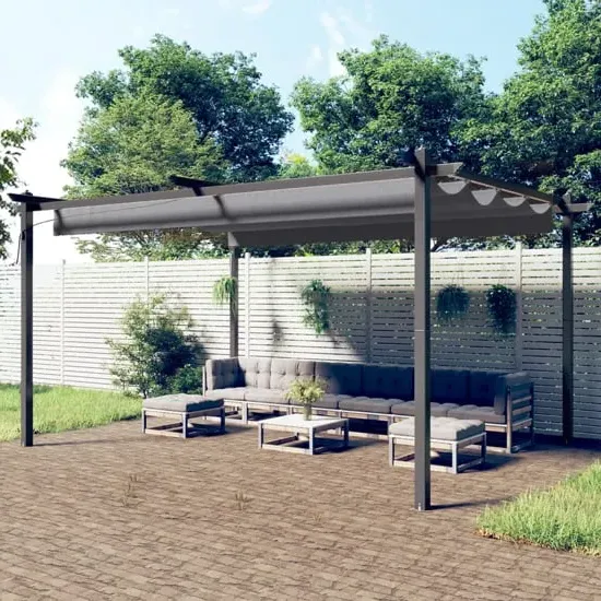 Havro Garden Gazebo with Retractable Roof - Anthracite image