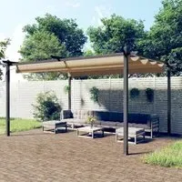 Havro Garden Gazebo with Retractable Roof - Taupe