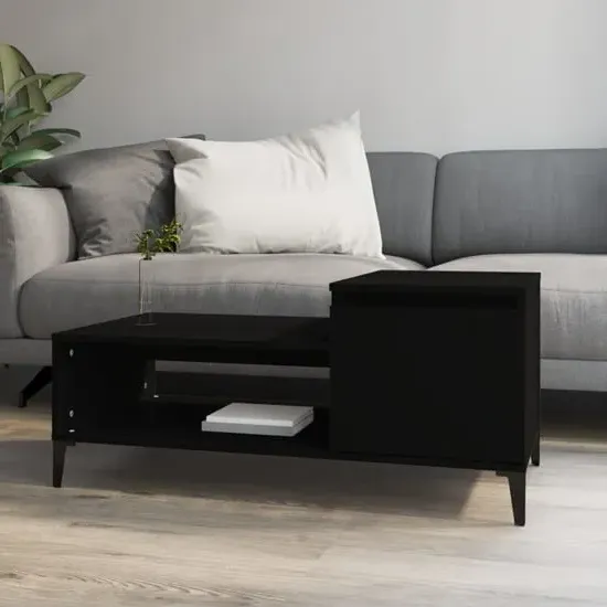 Hawitt Coffee Table with Storage - Black, Engineered Wood image