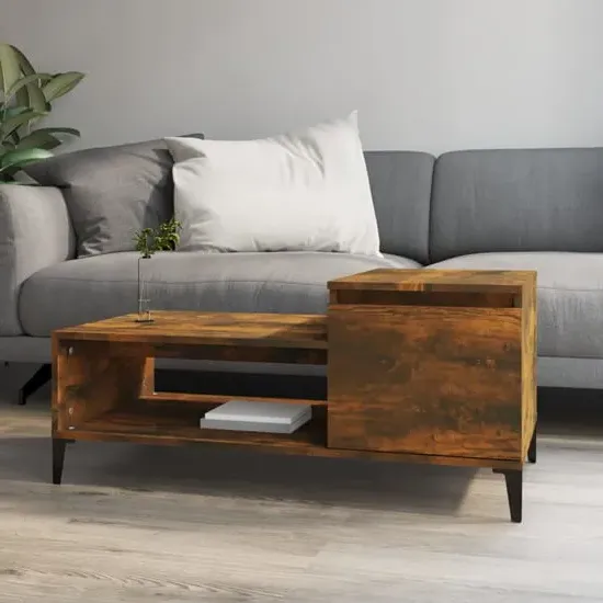Hawitt Coffee Table with Storage - Smoked Oak