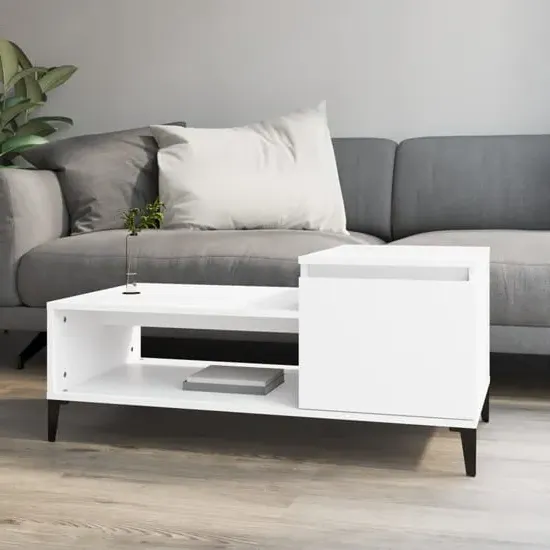 Hawitt Coffee Table with Storage - White, Engineered Wood