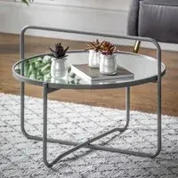 Hawley Round Coffee Table - Grey, Glass