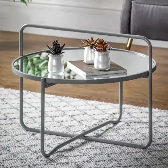 Hawley Round Coffee Table - Grey, Glass image