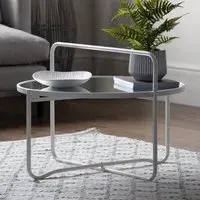 Hawley Round Coffee Table - White, Glass