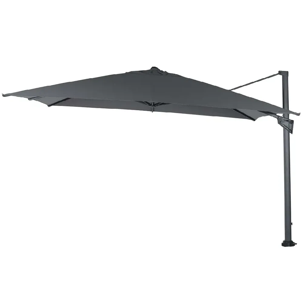 Hawo Deluxe Square Garden Parasol - Dark Grey, Polyester