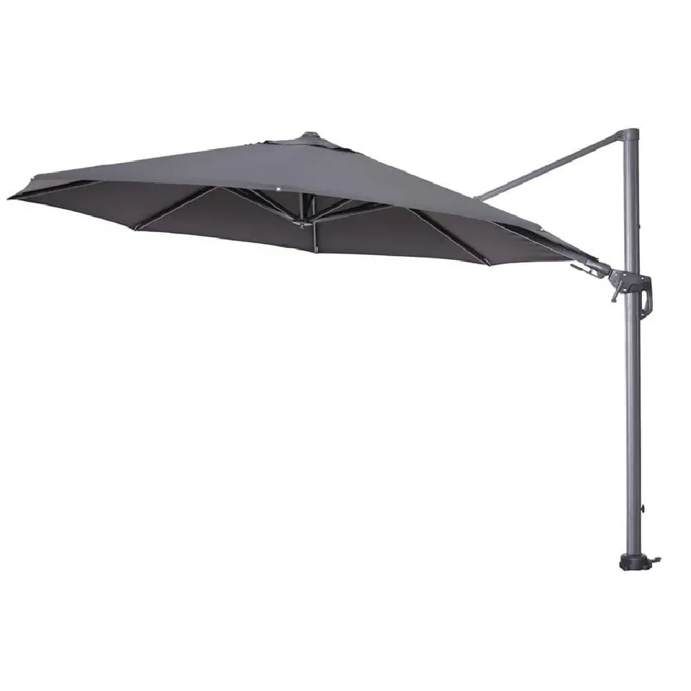 Hawo Round Garden Parasol - Dark Grey, Polyester