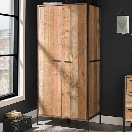 Haxtun 2-Door Wardrobe - Distressed Oak