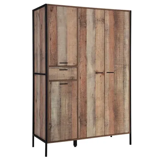 Haxtun 4-Door Wardrobe - Distressed Oak