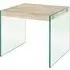Hayden Square Side Table - Light Oak, Glass