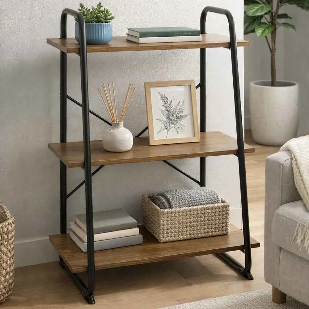 Hayesville Bookcase with 3 Shelves - Black, Oak product