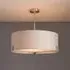 Hayfield 3 Light Pendant Light - Grey, Fabric