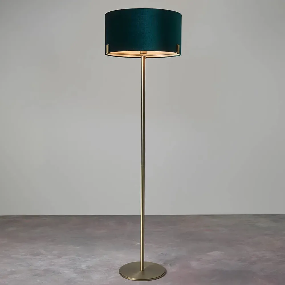 Hayfield Floor Lamp - Rich Green, Velvet