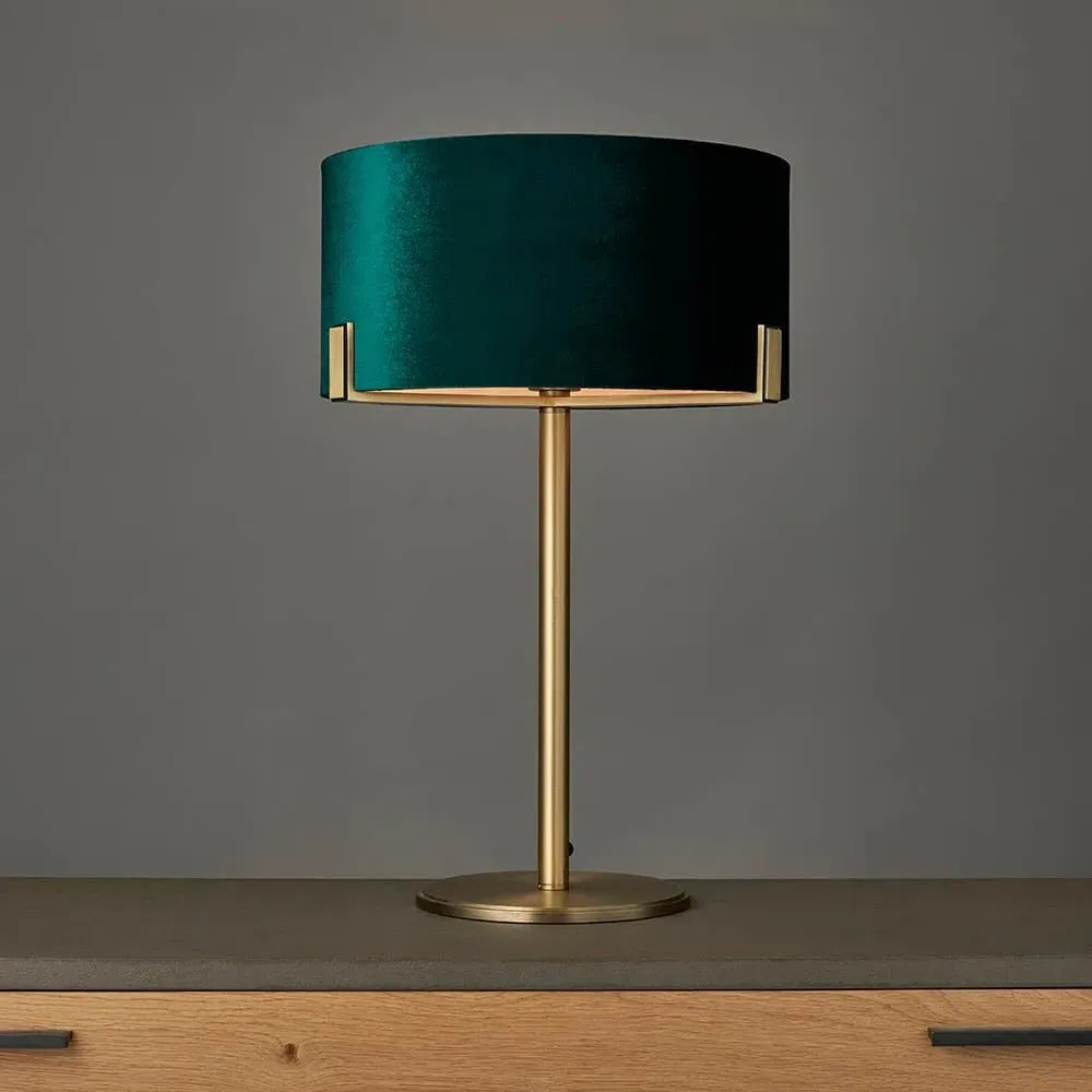 Hayfield Table Lamp - Rich Green, Velvet image