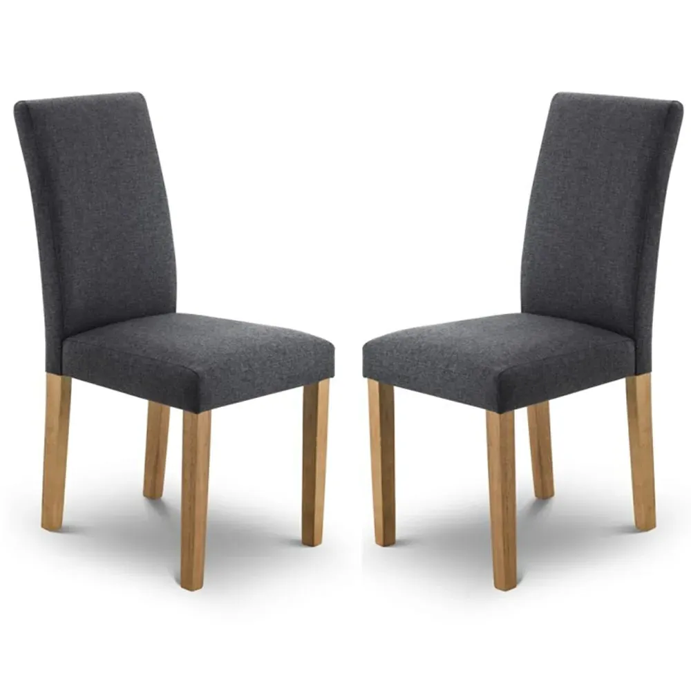 Hays Dining Chairs with Oak Legs, Set of 2 - Grey, Fabric product