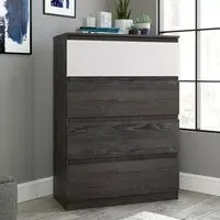 Hayward 4 Drawer Chest - Charcoal Ash, Pearl Oak