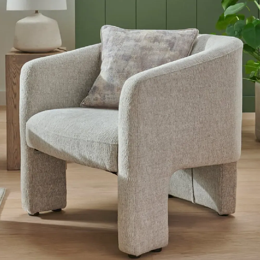 Hayward Fabric Accent Chair - Light Grey, Chenille