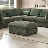 Hayward Fabric Ottoman with Storage - Green, Chenille
