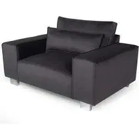 Hazel 1-Seater Sofa with Chrome Legs - Steel, Fabric