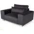 Hazel 1-Seater Sofa with Chrome Legs - Steel, Fabric
