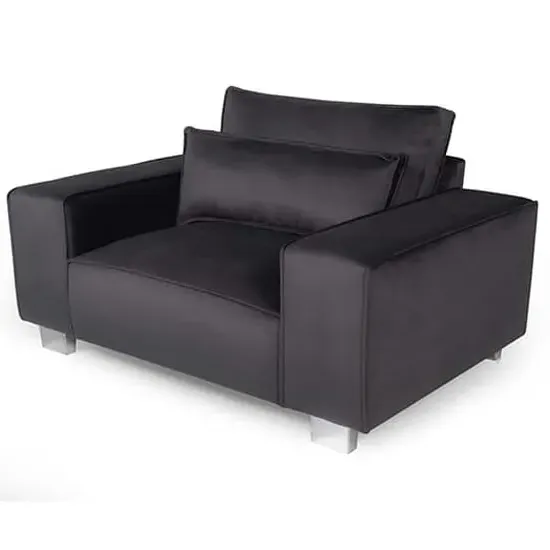 Hazel 1-Seater Sofa with Chrome Legs - Steel, Fabric image