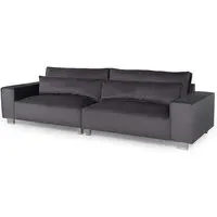 Hazel 4-Seater Sofa with Chrome Legs - Steel, Fabric
