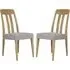 Hazel Wooden Dining Chairs with Fabric Seat - Grey, Oak