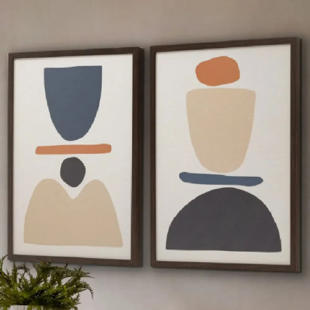 Healdsburg Wooden Set of 2 Balance Wall Art - Brown