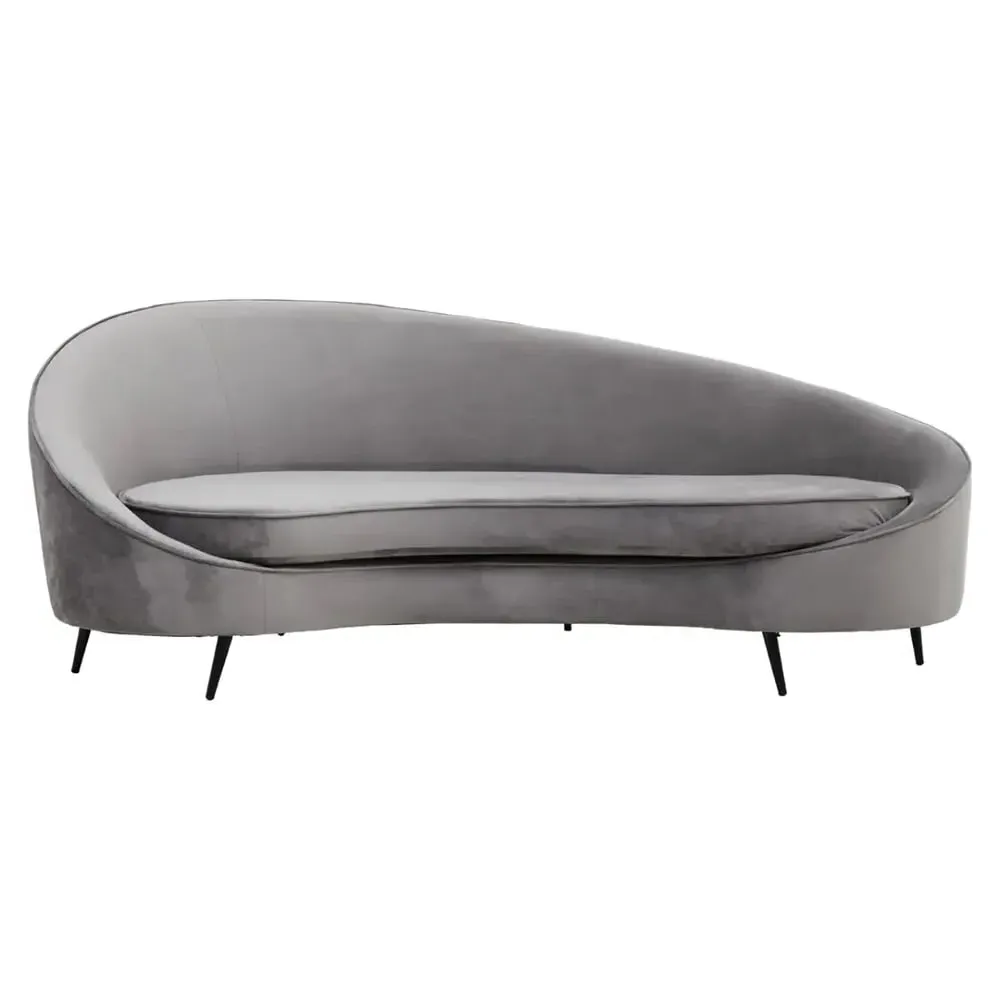 Hearne 3-Seater Sofa - Grey, Velvet image