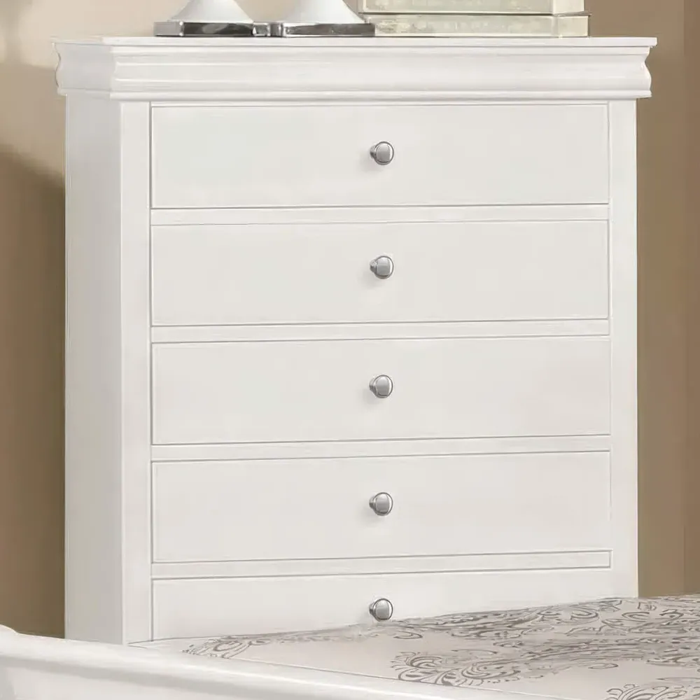 Hearne 5-Drawer Chest - White, Wood product