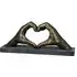 Heart Of Hands Poly Design Sculpture - Antique Bronze, Grey