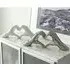 Heart Set Of 2 Hand Sculpture - Silver, Ceramic
