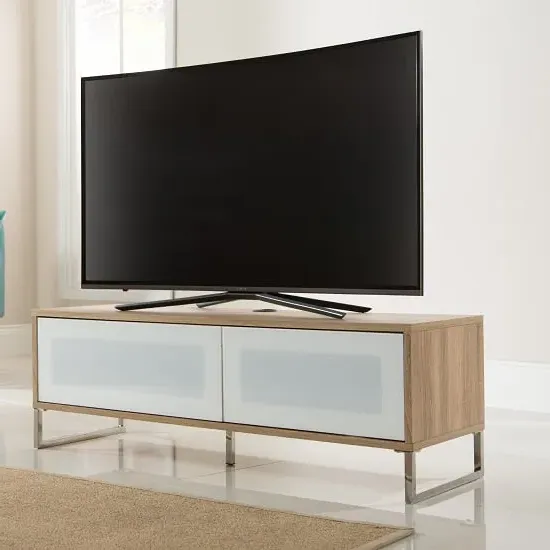 Heather TV Stand with Flip Down Door - Light Oak image