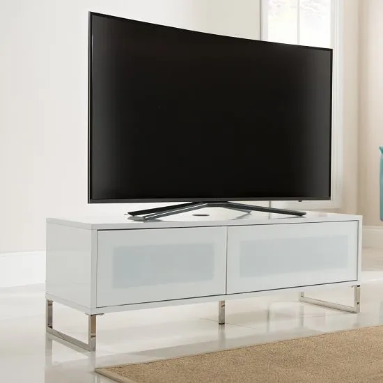 Heather TV Stand with Flip Down Door - White Gloss image