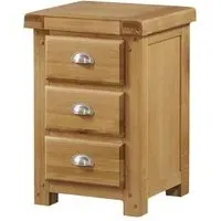Heaton 3-Drawer Bedside Cabinet - Oak