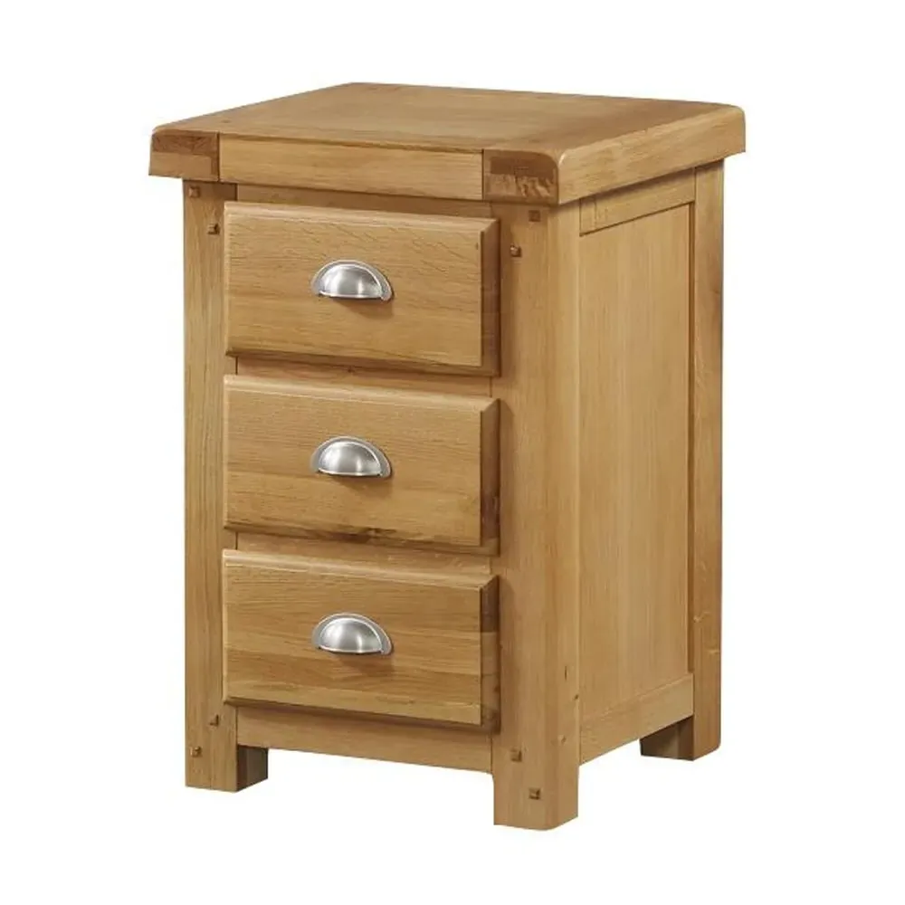 Heaton 3-Drawer Bedside Cabinet - Oak image