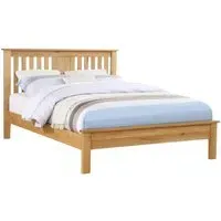 Heaton Double Bed Frame with Low Foot End - Oak