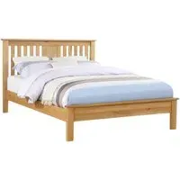 Heaton King Size Bed Frame with Low End - Oak