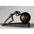 Heavy Ball Sculpture with Black Metal Base - Bronze