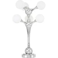 Hebou 6 Lights Table Lamp - White, Chrome Steel