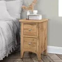 Hebron 2-Drawer Bedside Cabinet - Oak