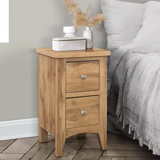 Hebron 2-Drawer Bedside Cabinet - Oak image