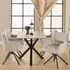 Hebron Dining Set with 4 Downey Chairs - White, Ceramic