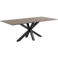 Hebron Dining Table with Metal Base - Rusty Brown, Ceramic alternate view